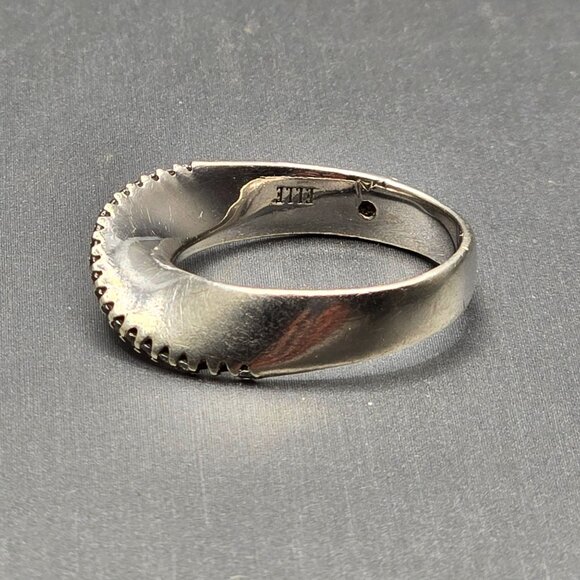 VTG Elle Sterling Silver Ruby Lab Diamond Band Ring Size 9 Wavy 4.13g - Picture 9 of 14